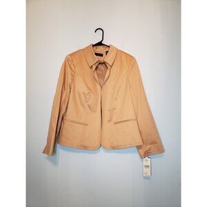 Valerie Stevens Womens Plus 14W Jacket Gold Portofino Hook Eye Long Sleeve NWT